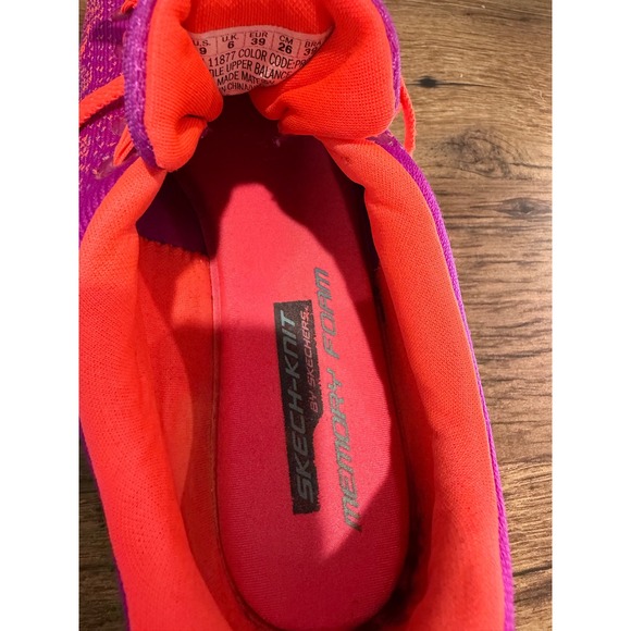 Skechers Skech-Knit Memory Foam Purple Orange Running Shoes 11877 Womens 9 - Picture 6 of 9